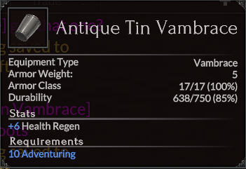 Antique Tin Vambrace